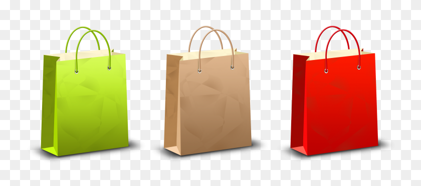 4000x1600 Vector Images Of Shopping Cart, Basket, Bags - Shopping Bag Clipart