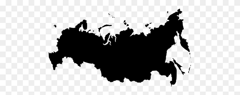 500x272 Vector Outline Map Of Russia - Russia Clipart