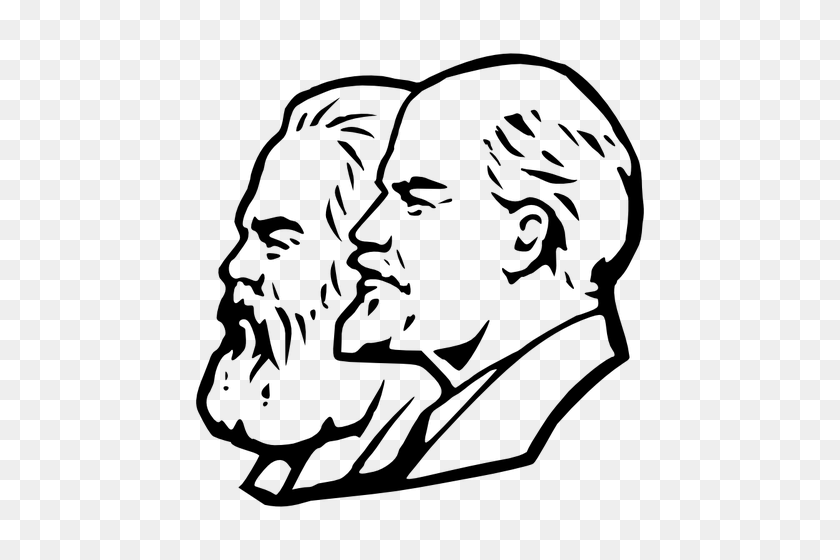 494x500 Vector Portrait Of Marx And Lenin - Karl Marx PNG