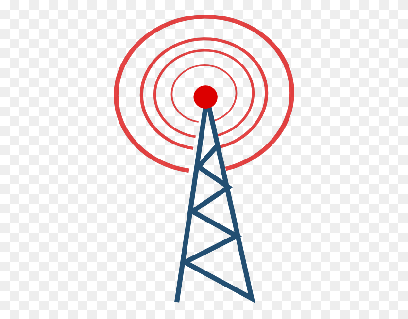 372x598 Vector Radio Tower Broadcast Clipart - Signal Clipart