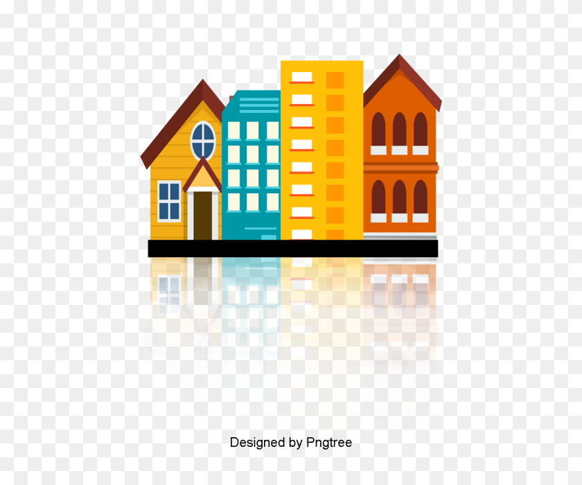 640x640 Diseño De Edificio De Estilo Vectorial De La Ciudad De Dibujos Animados, Dibujos Animados, Vector - Edificio De La Ciudad Png