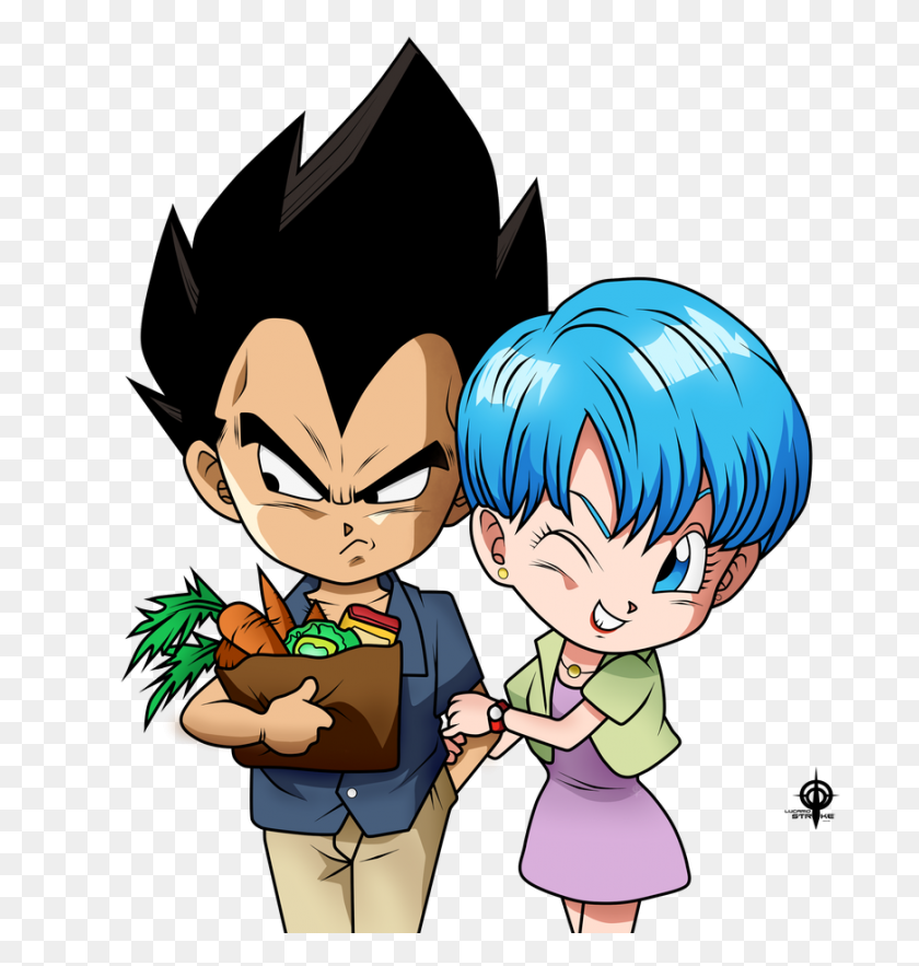 870x918 Вегета Y Bulma Toon - Бульма Png