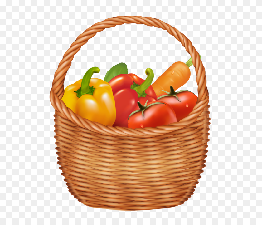548x661 Vegetables Basket Png Clipart - Picnic Basket PNG