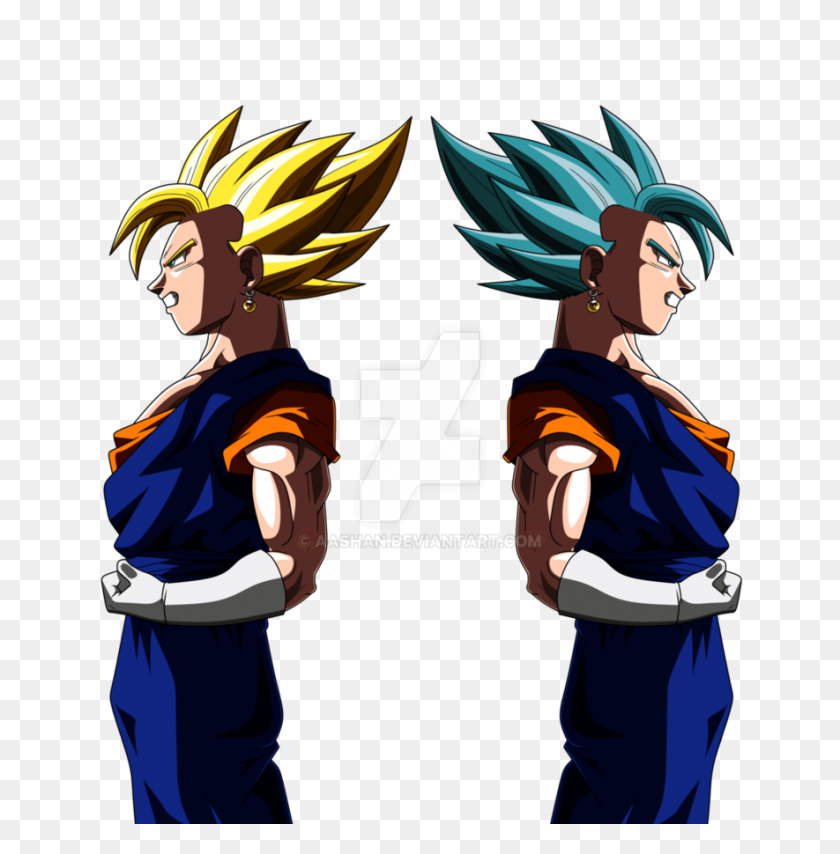 885x902 Vegito Powering Up Side View Colored - Vegito PNG