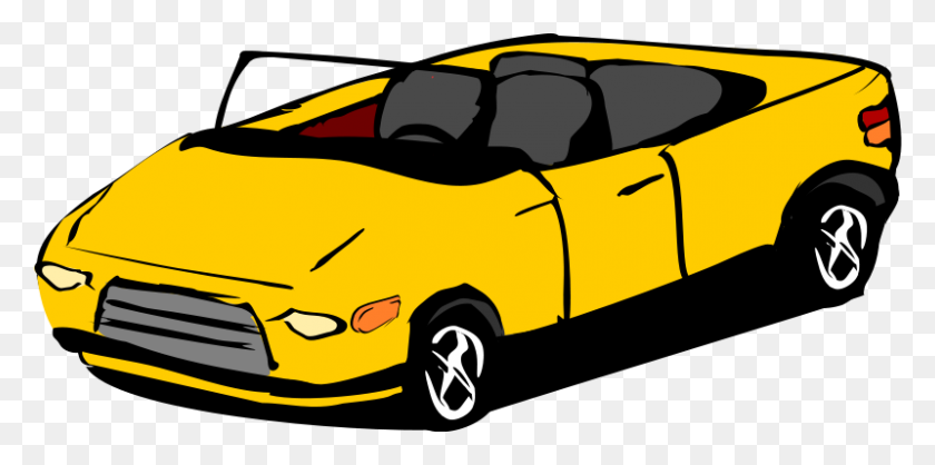 800x368 Vehicle Clipart Convertible Car - Car On Road Clipart