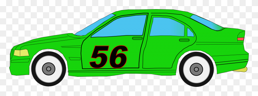 2400x785 Vehicle Clipart Green Car - Auto Clipart