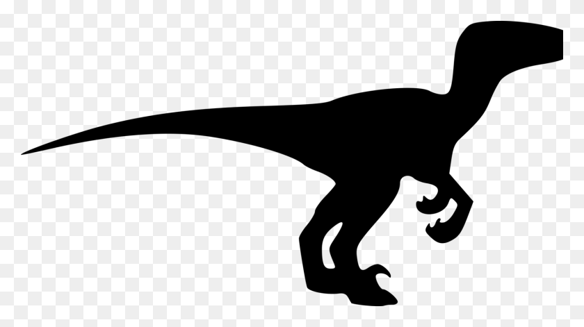 1422x750 Velociraptor Tyrannosaurus Dinosaur Silhouette Drawing Free - Velociraptor PNG