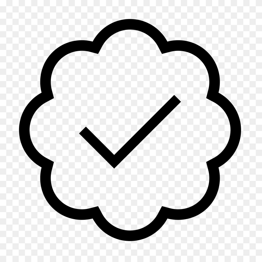 1600x1600 Verified Account Icon - Badge Clipart Black And White