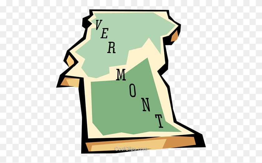 480x461 Vermont State Map Royalty Free Vector Clip Art Illustration - Vermont Clipart