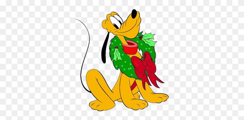 323x353 Vertebrate Clipart Pluto Goofy Mickey Mouse Disney Christmas Png - Minnie Mouse Christmas Clipart