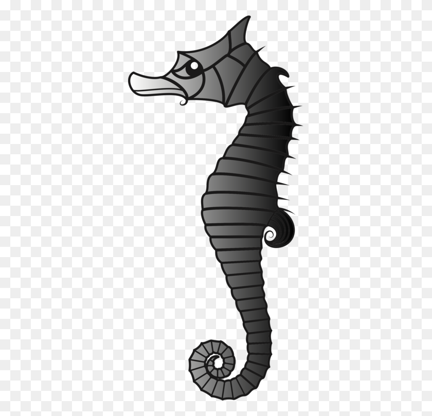 341x749 Vertebrate Short Snouted Seahorse Syngnathidae Crush Yellow - Seahorse Black And White Clipart