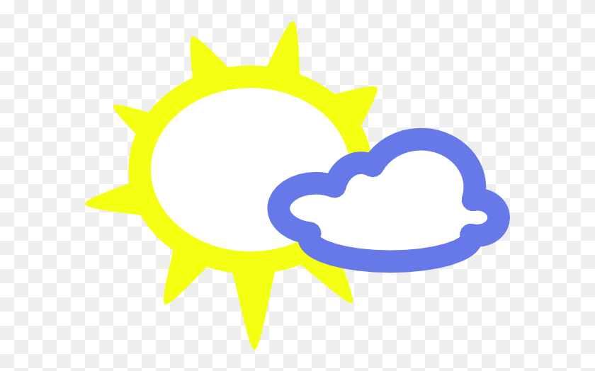 600x464 Very Light Clouds And Sun Weather Symbols Png, Clip Art - Sun Light PNG