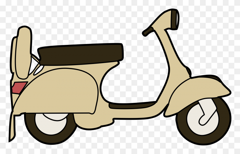 2400x1475 Vespa Scooter Vector Clipart Image - Scooter Clipart