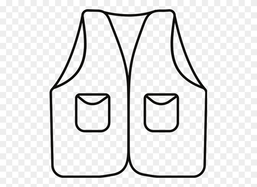 515x550 Vest Clipart Black And White - Life Jacket Clipart