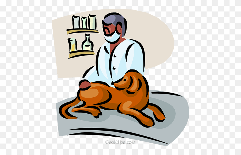 480x480 Veterinary With Dog Royalty Free Vector Clip Art Illustration - Rabies Clipart
