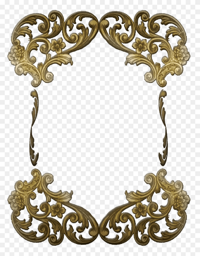 1009x1315 Викторианская Золотая Изысканная Рамка Прозрачный Png - Изысканная Рамка Png