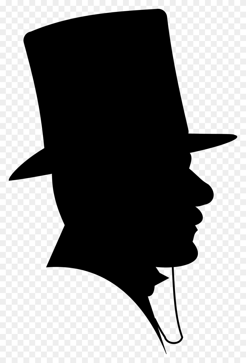1587x2400 Victorian Man Silhouette Top Hat Transparent Png - Silhouette Man PNG
