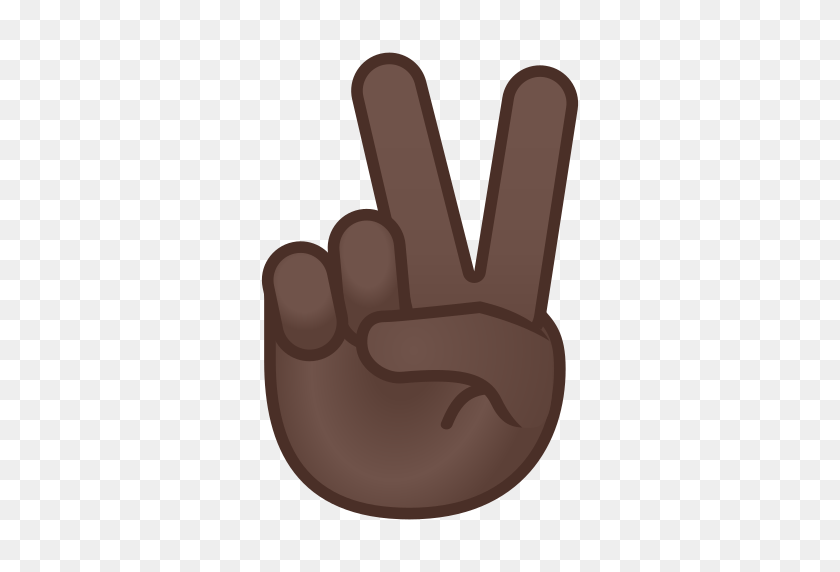 512x512 Emoji Руки Победы С Темным Оттенком Кожи Значение И Изображения - Мир Emoji Png