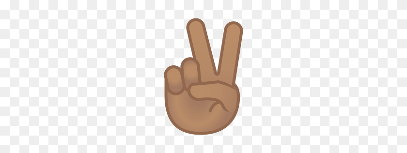 256x256 Victory Hand Medium Skin Tone Icon Noto Emoji People Bodyparts - Ok Sign Emoji PNG