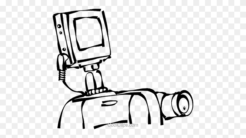 480x411 Video Camera With A View Screen Royalty Free Vector Clip Art - Video Camera Clipart