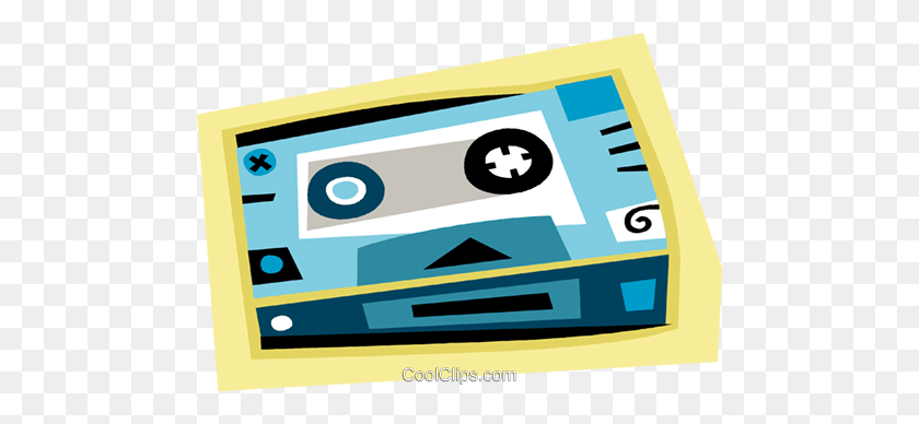 480x328 Cinta De Cassette De Video, Ilustración De Imágenes Prediseñadas De Vector Libre De Regalías - Cassette Png