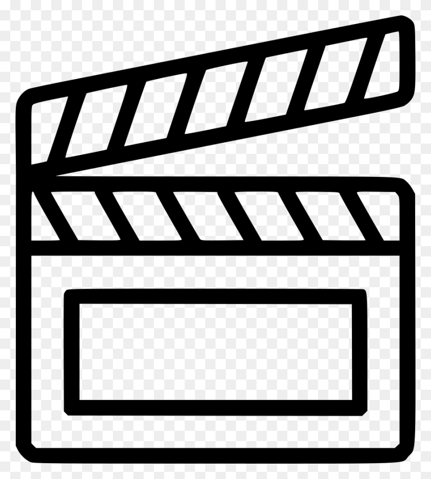 874x980 Video Film Clapper Media Movie Director De Cine Png Icon Free - Movie Clapper Png