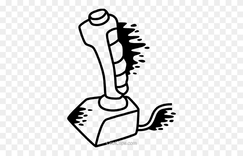 376x480 Video Game Joystick Royalty Free Vector Clip Art Illustration - Video Game Clipart Black And White