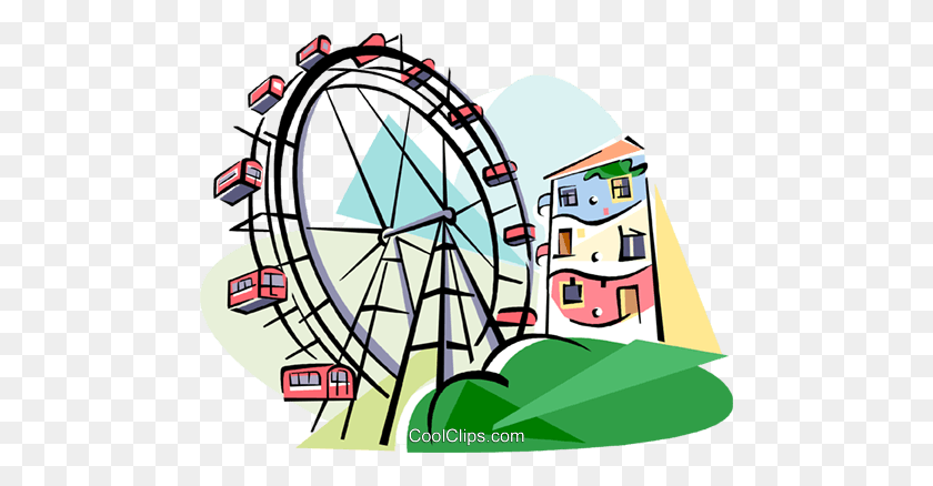 480x378 Vienna Ferris Wheel Austria Royalty Free Vector Clip Art - Ferris Wheel PNG