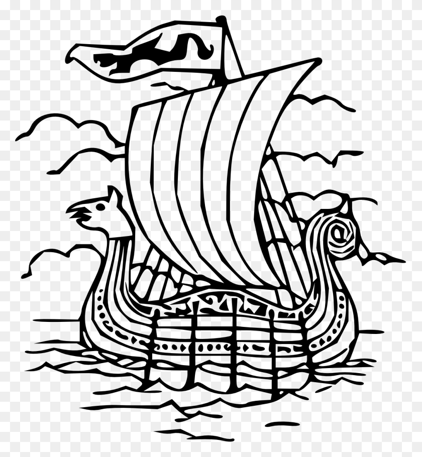 1331x1451 Viking Ship Clip Art - Big Boat Clipart