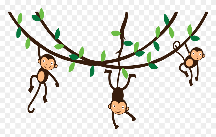 1367x830 Vine Clipart Monkey Pencil And In Color Vine Clipart Monkey - Bird On Branch Clip Art