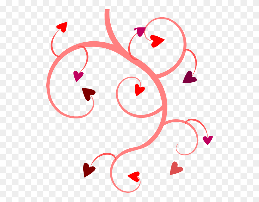 540x595 Vine Heart Clip Art - Heart Divider Clipart