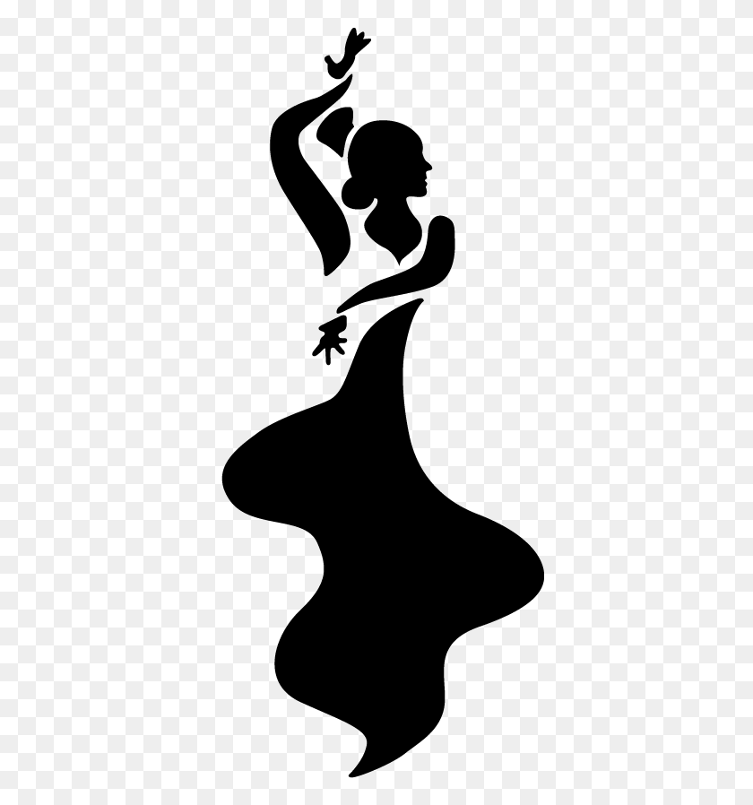 374x838 Vinilo Decorativo Baile Andaluz Silhouettesstencils - Flamenco Dancer Clipart