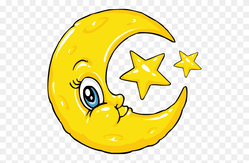 520x489 Vinilo Infantil Luna Y Estrellas Material Didactico - Клипарт Спокойной Ночи, Луна