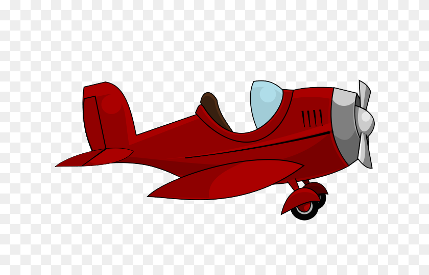 640x480 Винтажный Самолет Клипарт - Красный Самолет Клипарт