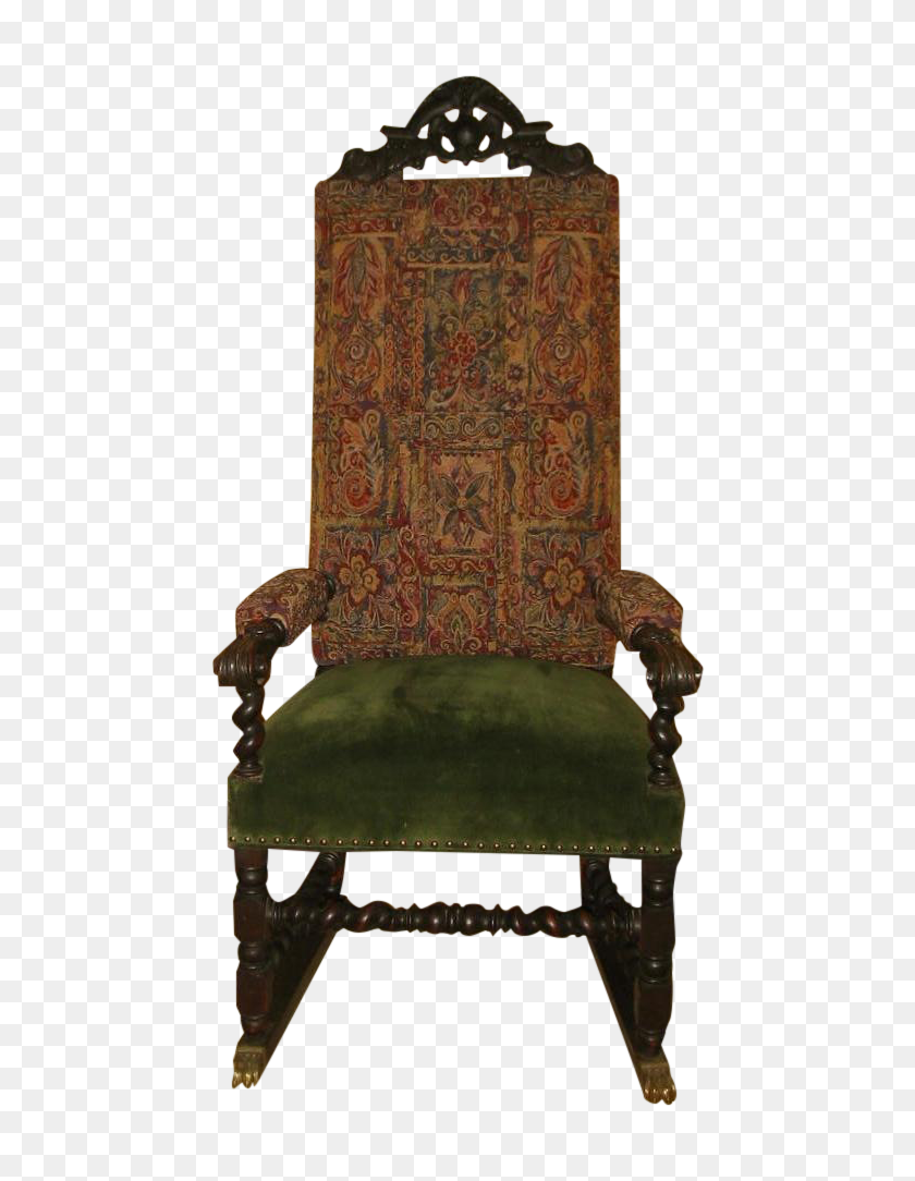 714x1024 Vintage Barley Twist Carved Wood Throne Chair - Throne PNG