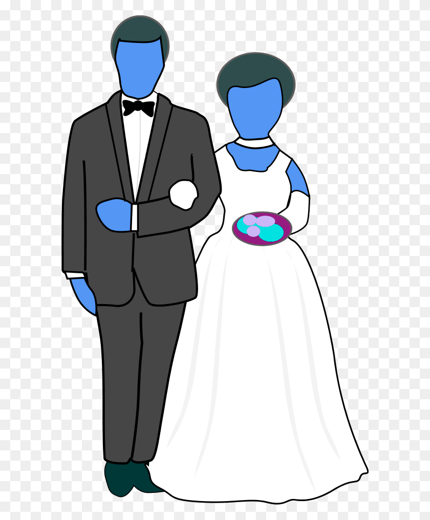 600x956 Vintage Black And White Clip Art - Marriage Clipart