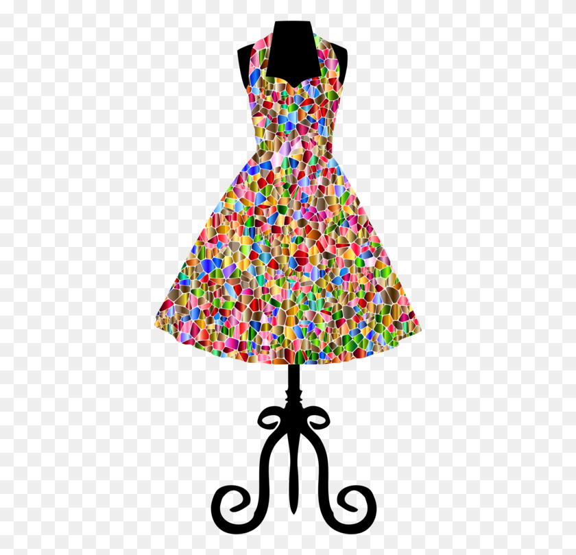 390x749 Vintage Clothing Dress Retro Style - Retro Woman Clipart