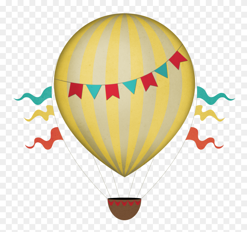 3000x2798 Vintage Hot Air Balloon Clipart Transparent Png - Balloon PNG