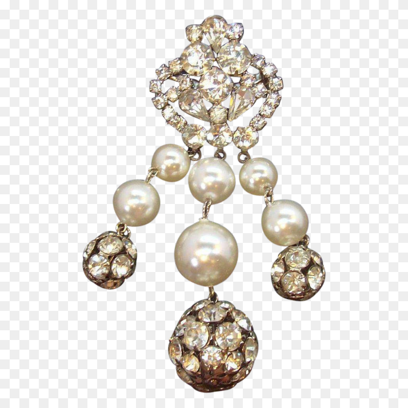 957x957 Vintage Gran Cuelga De Diamantes De Imitación Broche De Perlas De Imitación Circa - Diamante De Imitación Png