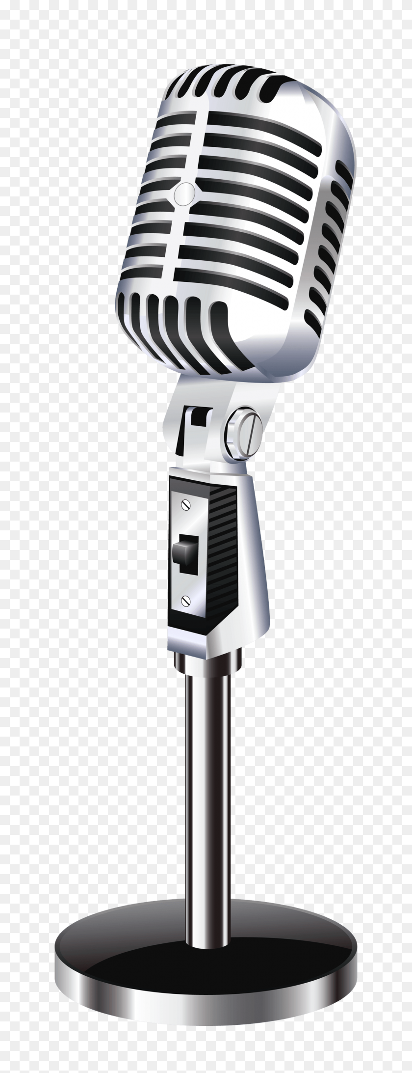 1101x3000 Vintage Microphone And Stand Transparent Png - Mic Stand PNG