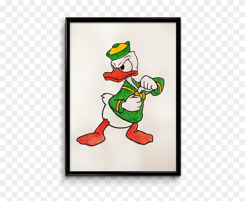 600x632 Vintage Oregon Donald Water Color On Behance - Oregon Ducks Clipart