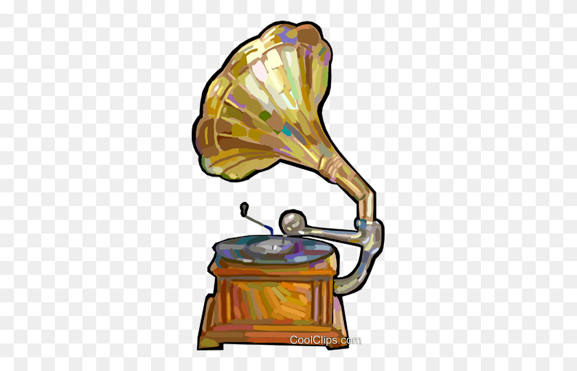 281x480 Vintage Phonograph Royalty Free Vector Clip Art Illustration - Phonograph Clipart