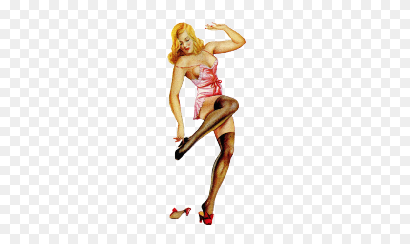 190x441 Vintage Risque Pinup Girl - Chica Pin Up Png