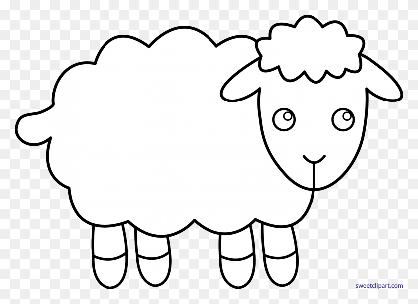 5697x4027 Vintage Sheep With Sweet Cakes Vector Clip Art Vector - Sheep Clipart Outline