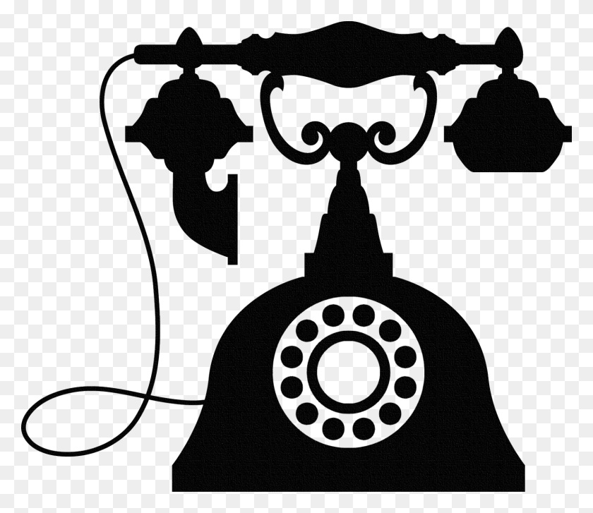 1500x1284 Vintage Telephone Wall Sticker, Old Phone Wall Art, Antique - Old Phone Clipart