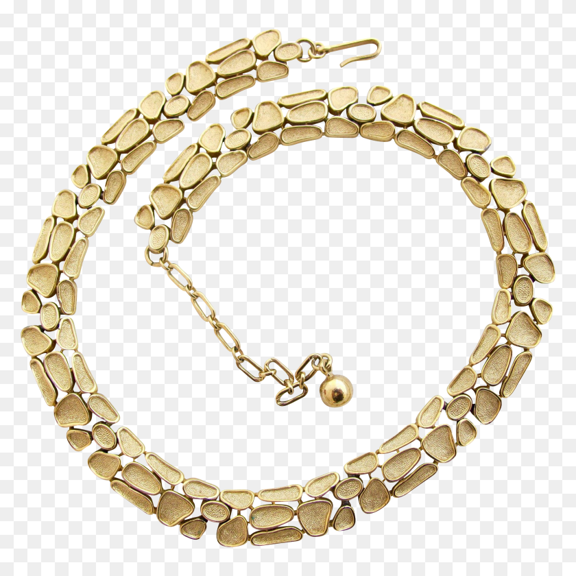 1824x1824 Vintage Trifari Textured Gold Tone Mosaic Choker Necklace - Gold Texture PNG