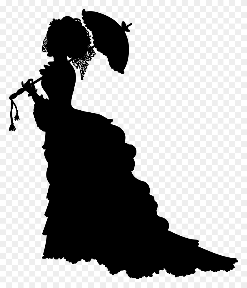 1932x2278 Vintage Victorian Lady Silhouette Icons Png - Lady Silhouette PNG