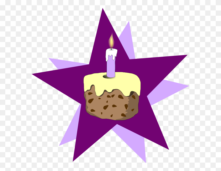 600x592 Violet Clipart Birthday Cake - Birthday Cake Clip Art