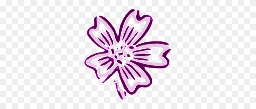 285x300 Фиолетовый Цветок Границы Клипарт Клипартмастеры - Фиолетовый Цветок Границы Клипарт