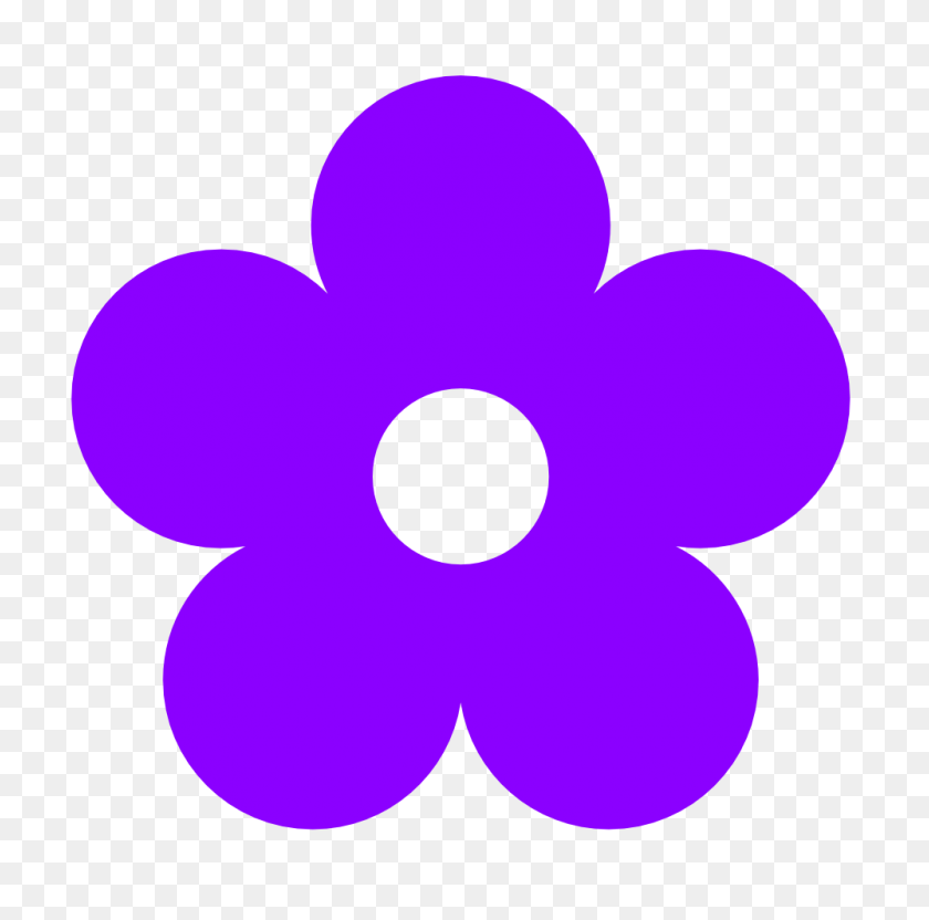 999x990 Violet Flower Clip Art - Yellow Flower Clipart